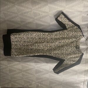 Walter Baker Black and Cream Floral Dress